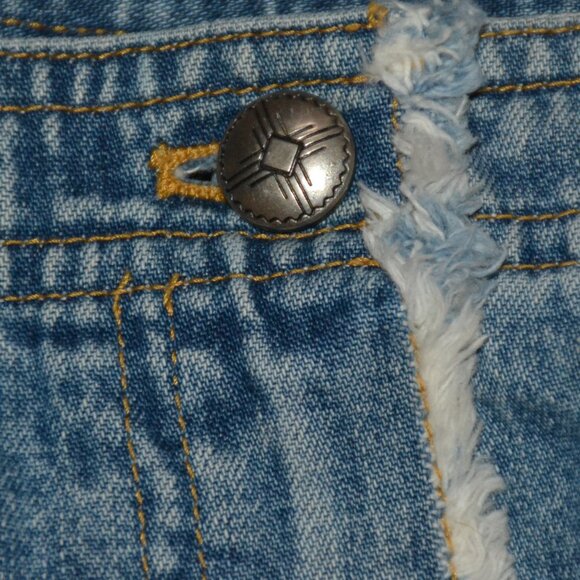 Vintage Lauren Jeans Co Ralph Lauren Patchwork Maxi Denim Skirt Size 14 - Picture 8 of 10